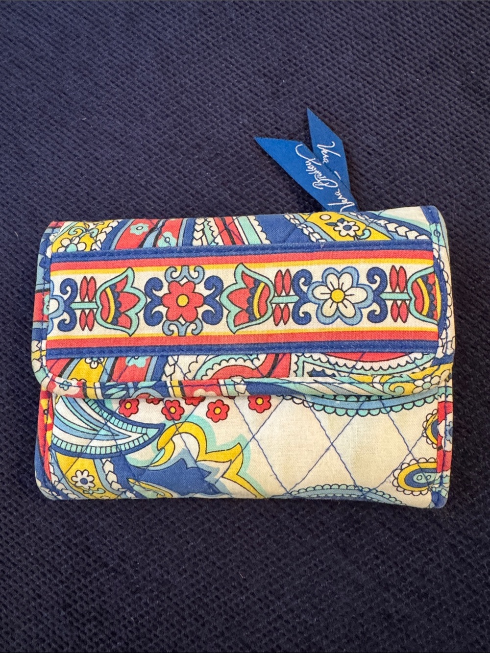 Vera Bradley Retired Marina Paisley Pattern Trifold Wallet